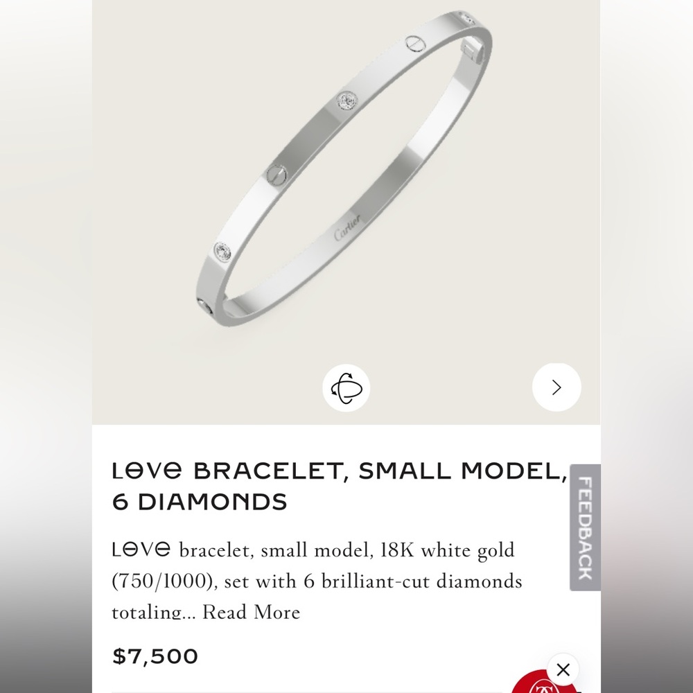 Cartier love bracelet 6 diamonds